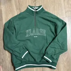 XLARGE ブラウン ハーフジップ トレーナー L