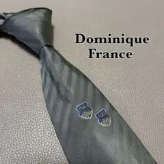 ドミニクフランス　ネクタイ　ストライプ ドット　チェック　グレー　灰色 ドミニクフランス ネクタイ ストライプ ドット チェック グレー 灰色