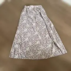 nano universe 薄紫色花柄ロングスカート M
