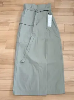 ANT ハイウエストタックスカート ロングスカート カーキのサムネイル