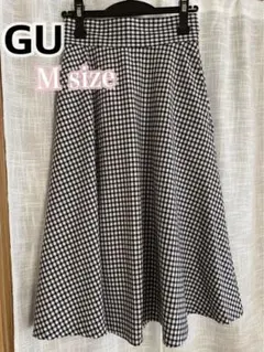 GU レディース　フレアロングスカート　Mサイズ　チェックスカート　秋服　春服