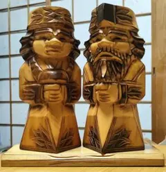 アイヌ　木彫り　ニポポ人形　北海道　工芸品　置物　アイヌ人形