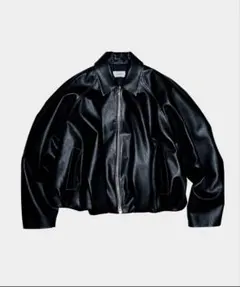 CONZ BALOON ZIP UP JACKET FAUX LEATHER短丈