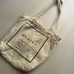 QUATRE ロゴコットントートバッグ エゴバック フレンチシックな大人トート