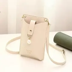 ❣️限定1点❣️ スマホポーチ ホワイト ショルダーバッグ 斜めがけ 軽量