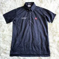 美品　ルコックスポルティフ ゴルフ シャドーチェック 半袖 ポロシャツ M