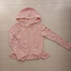 H&M フード付きニットパーカー ピンク 120