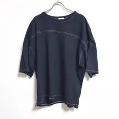 ✨綿100%✨ GU 【L】 Tシャツ 春夏 ステッチ オーバーサイズ 黒