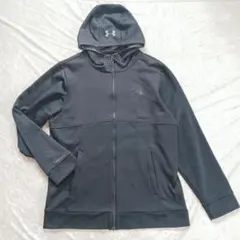 UNDER ARMOUR 黒 パーカー フード ロゴ