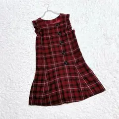 【ジルスチュアート】　ミニワンピース　（Ｍ）　ノースリーブ　チェック　フリル