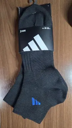 adidas ブラックソックス 3足セット 26-28cm