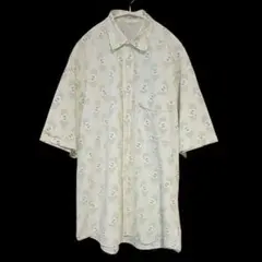 【80s】valentino garavani★刺繍入り1ポケット総柄半袖シャツのサムネイル