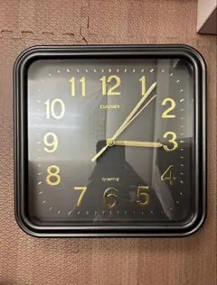 CASIO 掛時計 ブラック ゴールド