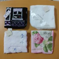 レディース　タオルハンカチ　4枚セット