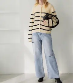 【9/30まで値下げ中】coca サイドスリットダメージデニム L 中古