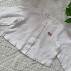 familiar ホワイトカーディガン　80