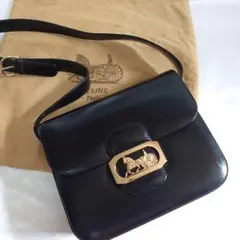 極美品 CELINE 馬車金具 ショルダーバッグ レザー