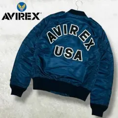 希少 AVIREX L-2A フライトジャケット ネイビー コマーシャルロゴ M