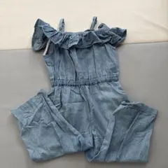 petit main デニムブルー サロペット 100