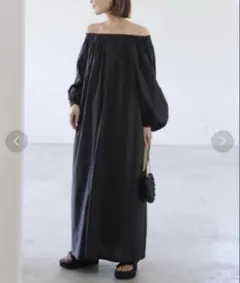 SLOBE IENA タイプライターオフショルワンピース