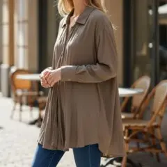 美品 ナイスクラップ NICECLAUP ワンピース M相当 ベージュ 長袖