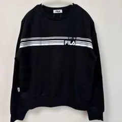 美品✨FILA スウェット トレーナー ブラック ロゴ 長袖 ユニセックス