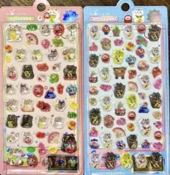 【正規品】和柄 招き猫　だるま　縁起物　3Dシール　立体 シール　2枚セット