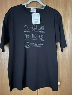 mof manul 『猫イラスト入り黒Tシャツ』F・新品❣️