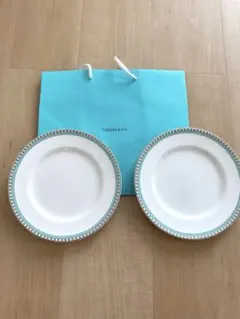 Tiffany & Co. プラチナブルーバンド プレート 2枚セットのサムネイル