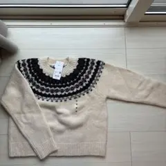 【新品】ユニクロ フラッフィクルーネックセーター M オフホワイト UNIQLO