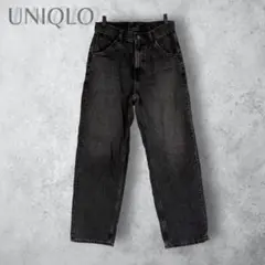 UNIQLO ユニクロ ワイドフィットジーンズ ブラック 28 メンズ　洗えるのサムネイル
