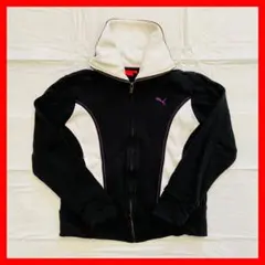 PUMA プーマ　トラックジャケット ジャージ ブルゾン　ブラック 黒　L