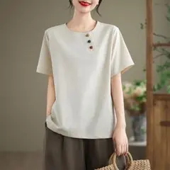 Tシャツ 2色 カジュアル レトロ トップス 大きいサイズ シンプル