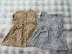 【90cm】UNIQLO ユニクロ ベビー チュニック・ワンピース 2枚セット