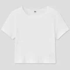 UNIQLOコットンリブクルーネッククロップドT（半袖）