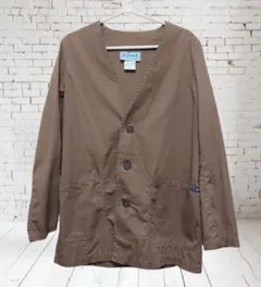 フランス製　Le Glazik ノーカラージャケット ブラウン