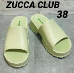 【美品】ZUCCA CLUB 超軽量 厚底サンダル　ライトグリーン　38 3Eのサムネイル