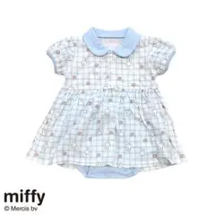 【新品】miffyミッフィー＆お花柄デザイン ワンピース風ロンパース 70〜80