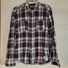 Dickies 長袖チェックシャツ Lサイズ ネイビー/ホワイト