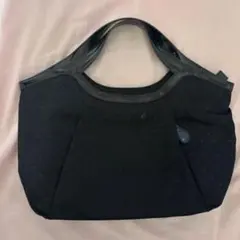 【agnes b. アニエスべー】ナイロンドット柄トートバッグ・ハンドバッグ 黒