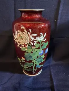 ビンテージ　中国七宝焼　花柄陶器花瓶　レトロ　レア ビンテージ 中国七宝焼 花柄陶器花瓶 レトロ レア - メルカリ