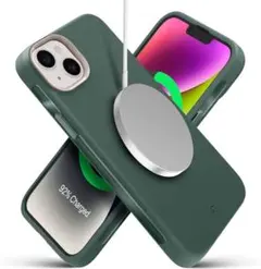 iPhone14Plus ケース MagSafe対応 ストラップ付 グリーン