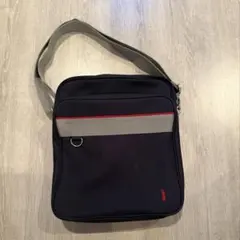 ネイビー ショルダーバッグ ストライプ