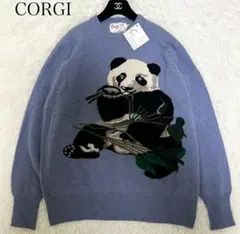未使用 Corgi コーギー カシミヤ 100% セーター & マフラー コーギー カシミヤ アーガイル クルーネック セーター CORGI Cashmere