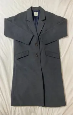 earth チェスターコート ロング グレー