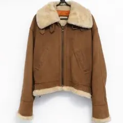 本革 ムートンB-3 フライトジャケット ボア レザージャケット ブラウン 古着