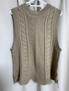 Simple Life ベージュ ニットベスト