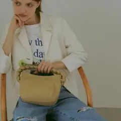 TOPKAPI EFOLE 三つ編み　ハンドバッグ　ベージュ