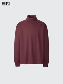 新品 ユニクロU UNIQLO ブラッシュドモックネックTシャツＬ 長袖 ロンＴのサムネイル