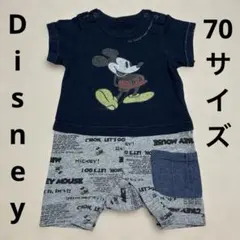 Disney★ミッキー・ロンパース・70サイズ・ネイビー×グレー・男の子・保育園